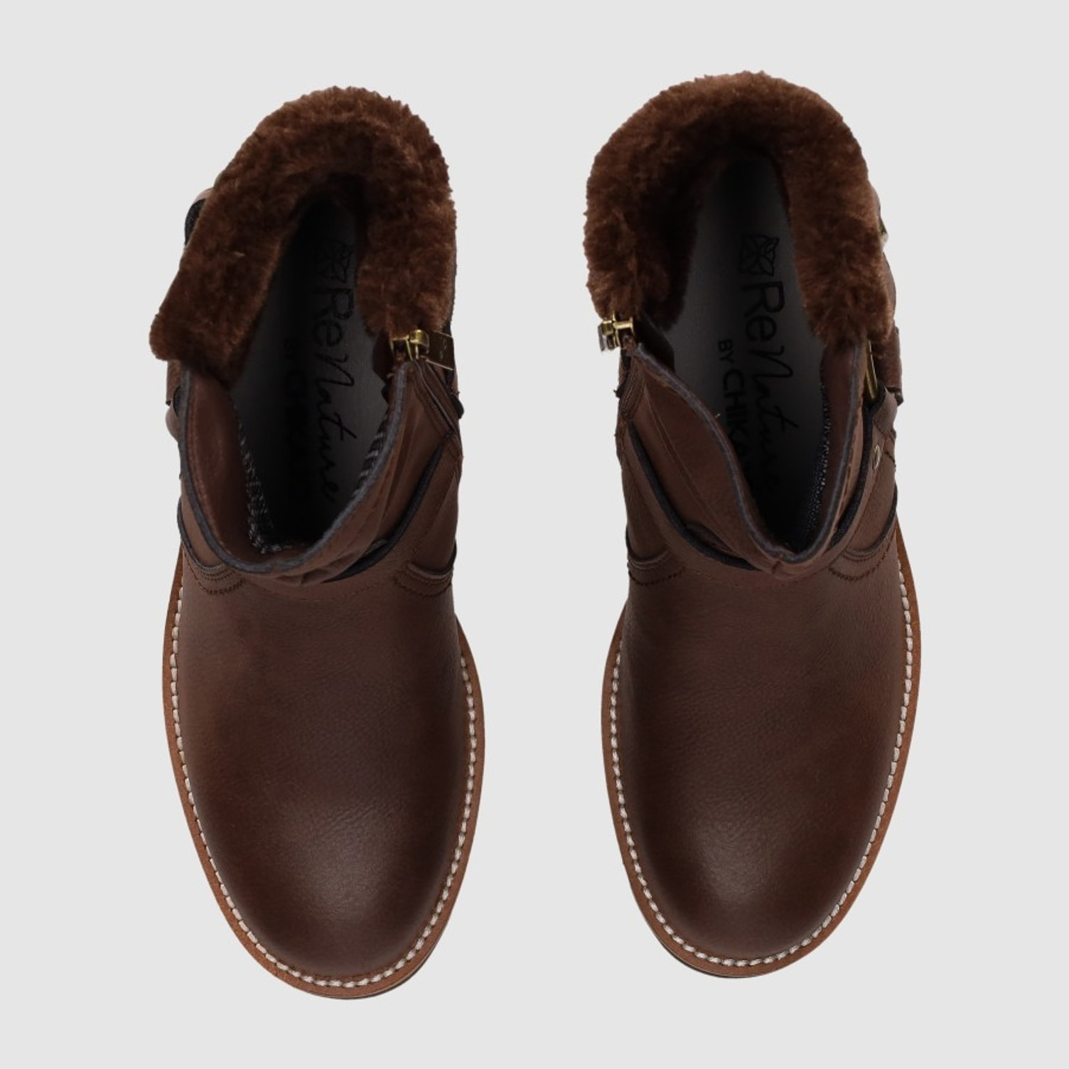 Botines de Piel - Marron - Tacón: 5 cm