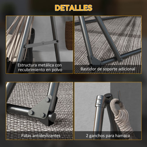 Soporte para Hamaca Plegable Portátil, 2 en 1, Soporte para Silla Colgante con Estructura de Metal y Bolsa de Transporte, Carga 120 kg, para Hamaca 2,5 m y Silla 1,5 m de Largo, Negro