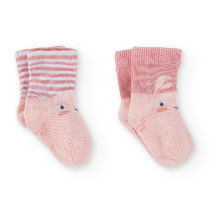 Pack calcetines recién nacido unisex estampados, rosa
