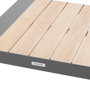 Table basse de jardin carrée "Évasion" graphite & honey 65 x 65cm en aluminium