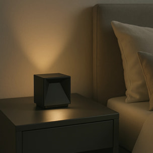 Lampe de table cubique sans fil CUBOX Noir 10cm