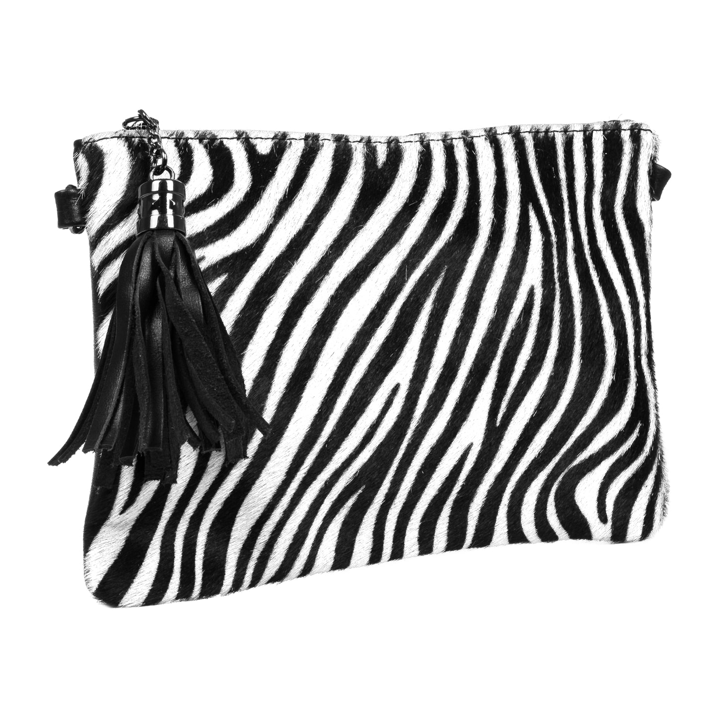 Ermine Bolso bandolera Mujer.Piel auténtica Sauvage  Cavallino Cebra