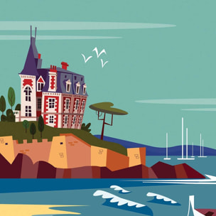 Affiche Voyage à dinard Affiche + cadre en bois - Chêne