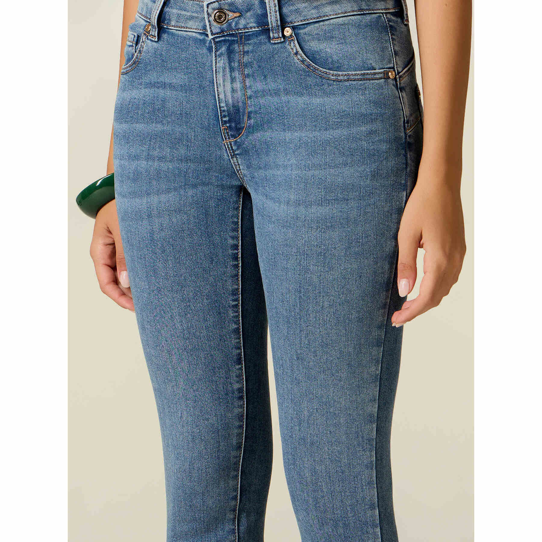 Oltre - Jeans skinny in denim - Azzurro