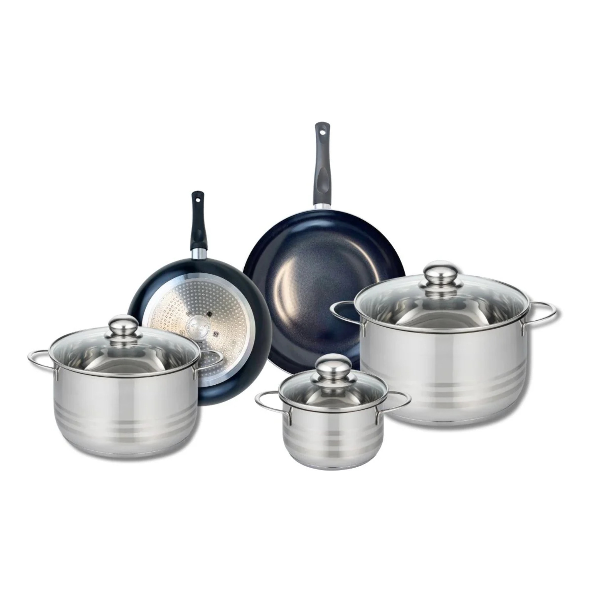 Ensemble de 2 Poêles de cuisson 20 et 24 cm et 3 faitouts 14, 20 et 24 cm Elo Prima Brillant