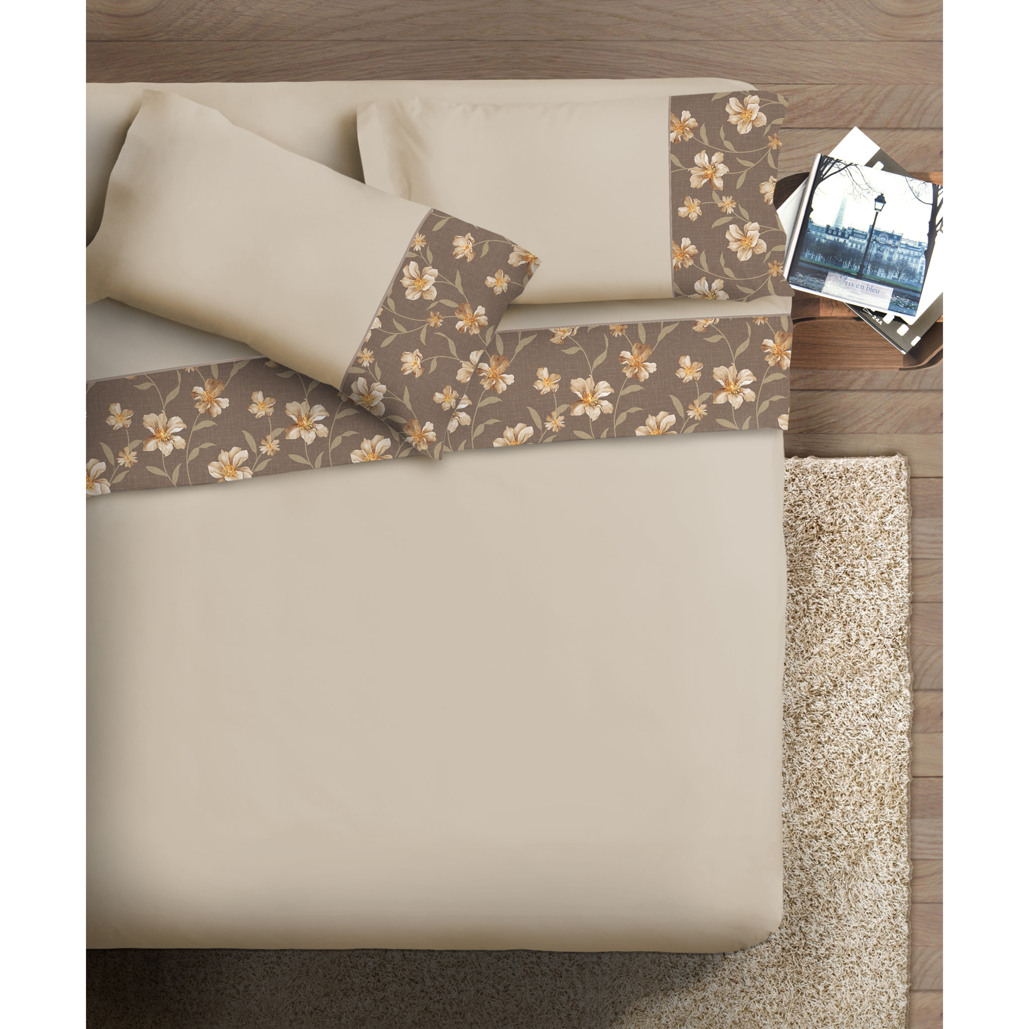 Completo letto Armonie IPERSAN Puro Cotone Gigliola Beige