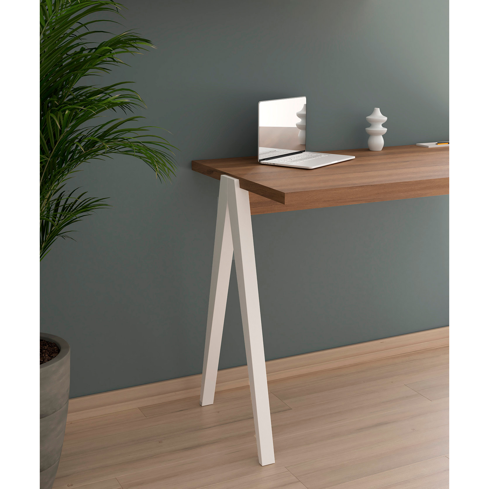 Escritorio Colmar nogal y blanco 78x107x49 cm
