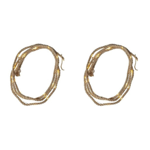 Lot de 2 cordes lumineuses décoration noël en jute 200cm - LUCA