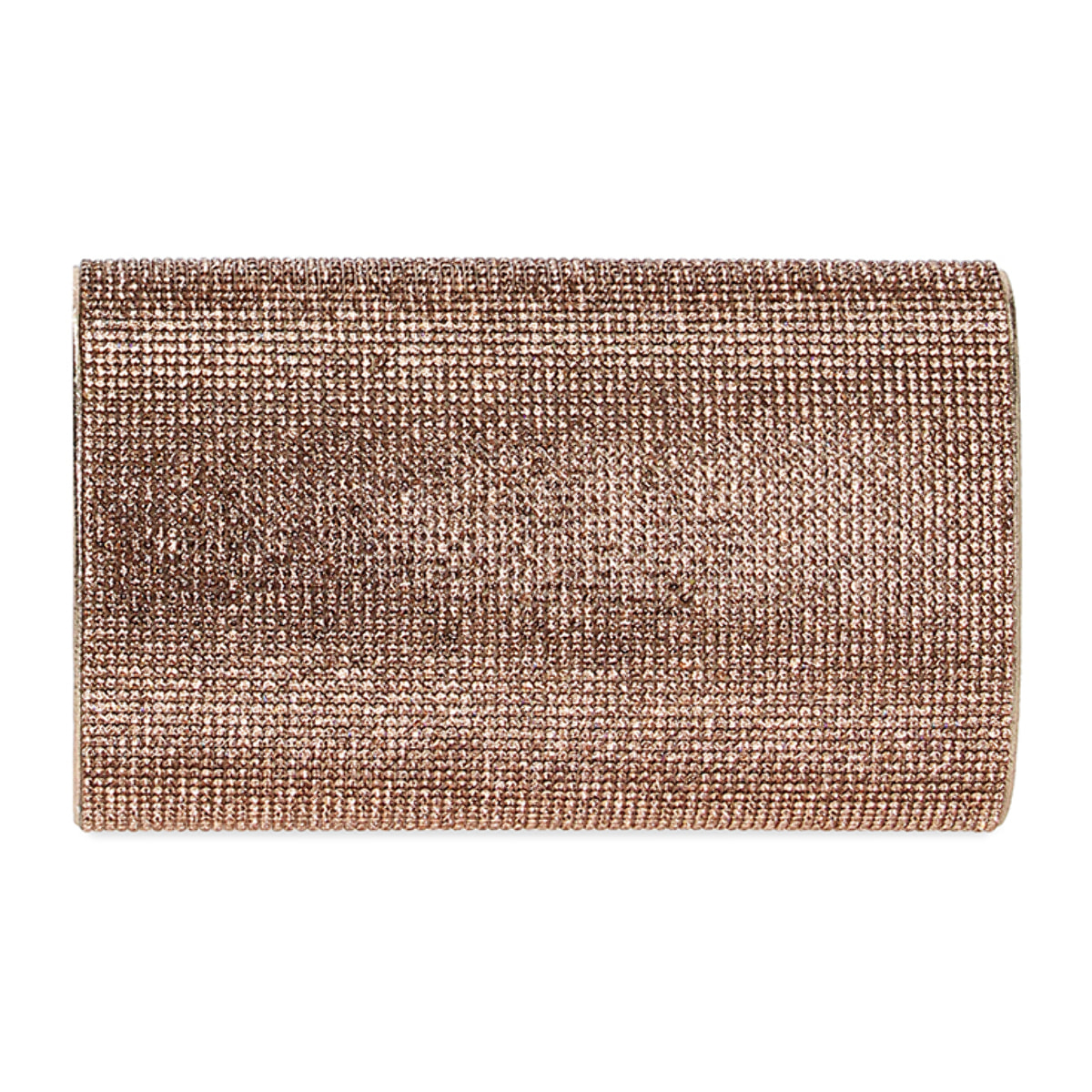Pochette donna rosa oro in laminato con pietre