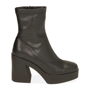 Ankle boots platform neri, tacco 10 cm