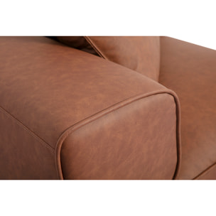 Module d'angle droit pour canapé en cuir marron FERGUS