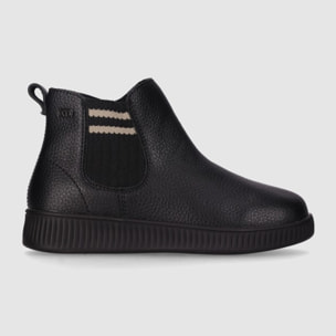 Botines de Piel - Negro - Tacón: Bajo
