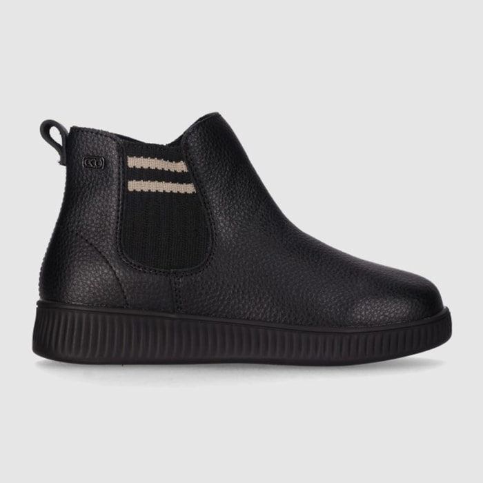 Botines de Piel - Negro - Tacón: Bajo