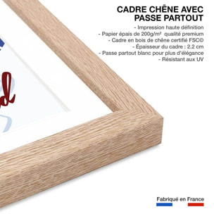 Affiche Voyage en Suisse Affiche + cadre en bois - Chêne