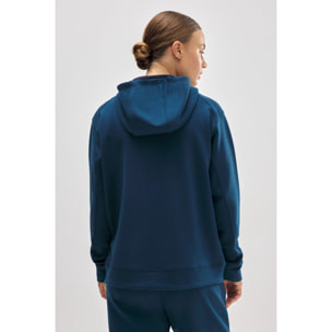 Giacca sportiva blu con cappuccio