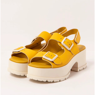 Sandalias con tacón 1821 NAPPA YELLOW/ MANCHESTER color Yellow