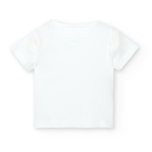 Camiseta de reciÃ©n nacido, algodÃ³n, mangas cortas, blanco