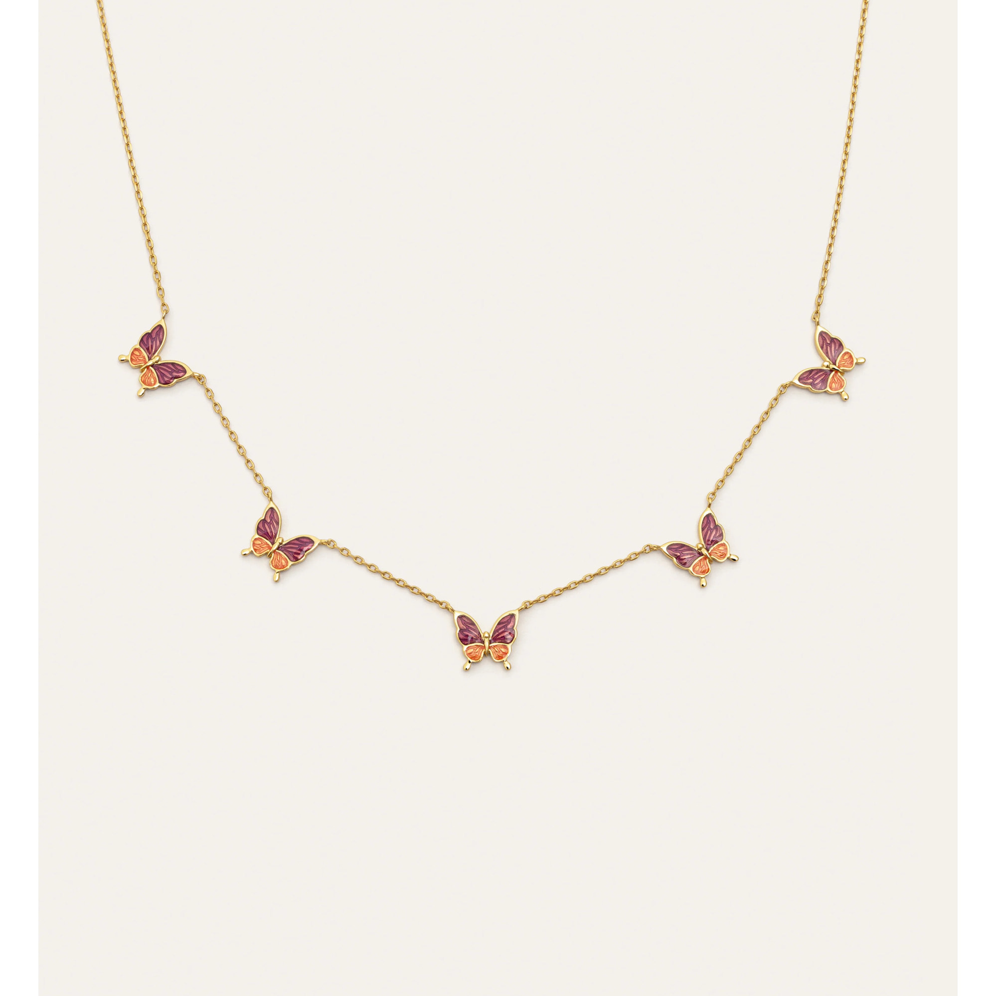 Collar Butterfly Baño Oro