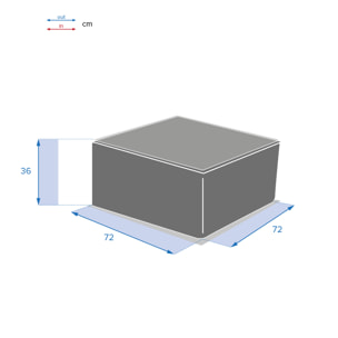 Table basse de jardin carrée Mooréa Terre d'ombre