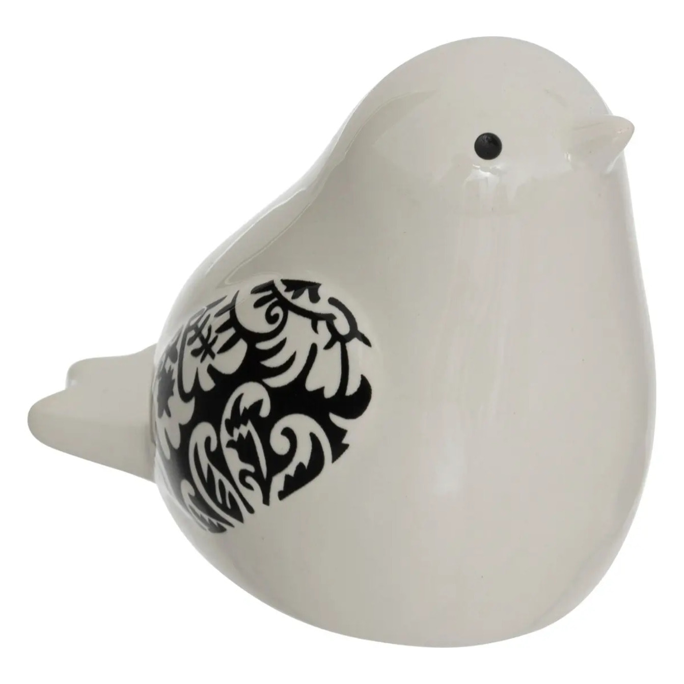 Lot de 2 oiseaux en céramique H11,5cm blanc