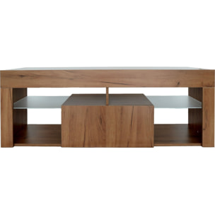 Meuble TV design bois "Hugo" - 140 x 40 x 50 cm - Marron