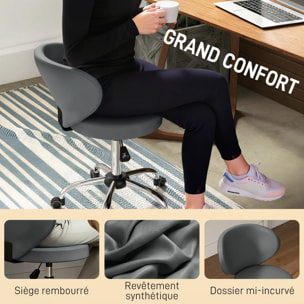 Tabouret de massage travail pivotant réglable 51-66H cm dossier ergonomique gris
