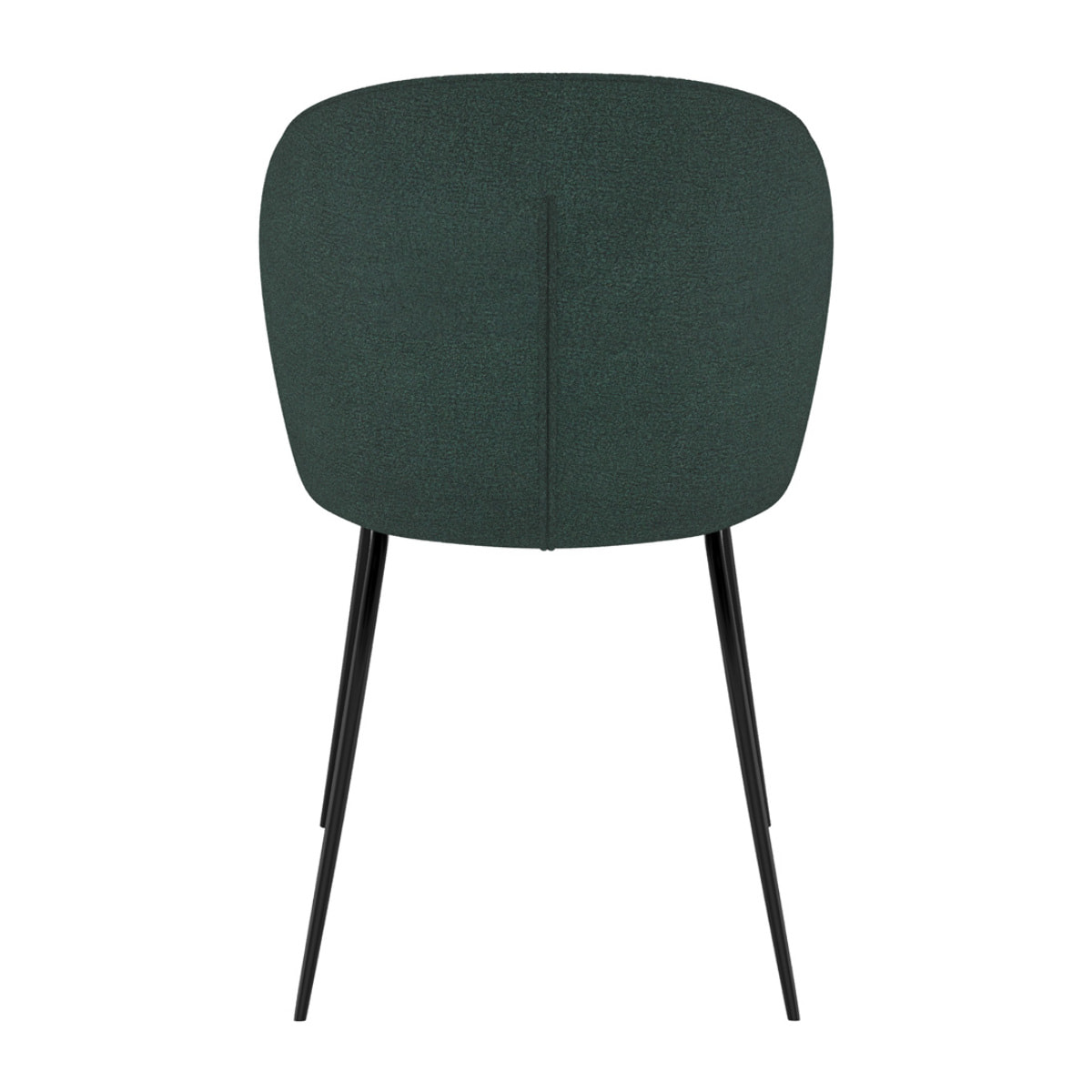 Lot de 2 chaises vertes en tissu bouclette et pied en métal - Groom