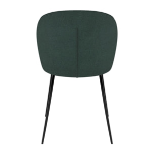 Lot de 2 chaises vertes en tissu bouclette et pied en métal - Groom