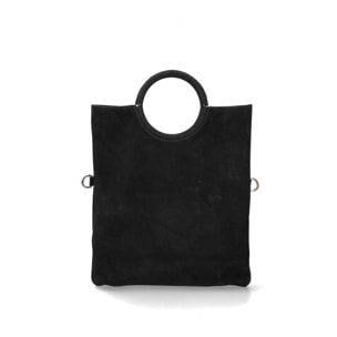 Borsa a mano da donna Made in Italy - Modello Zelia - Pelle scamosciata - 29.0 x 30.0 x 1.0 cm