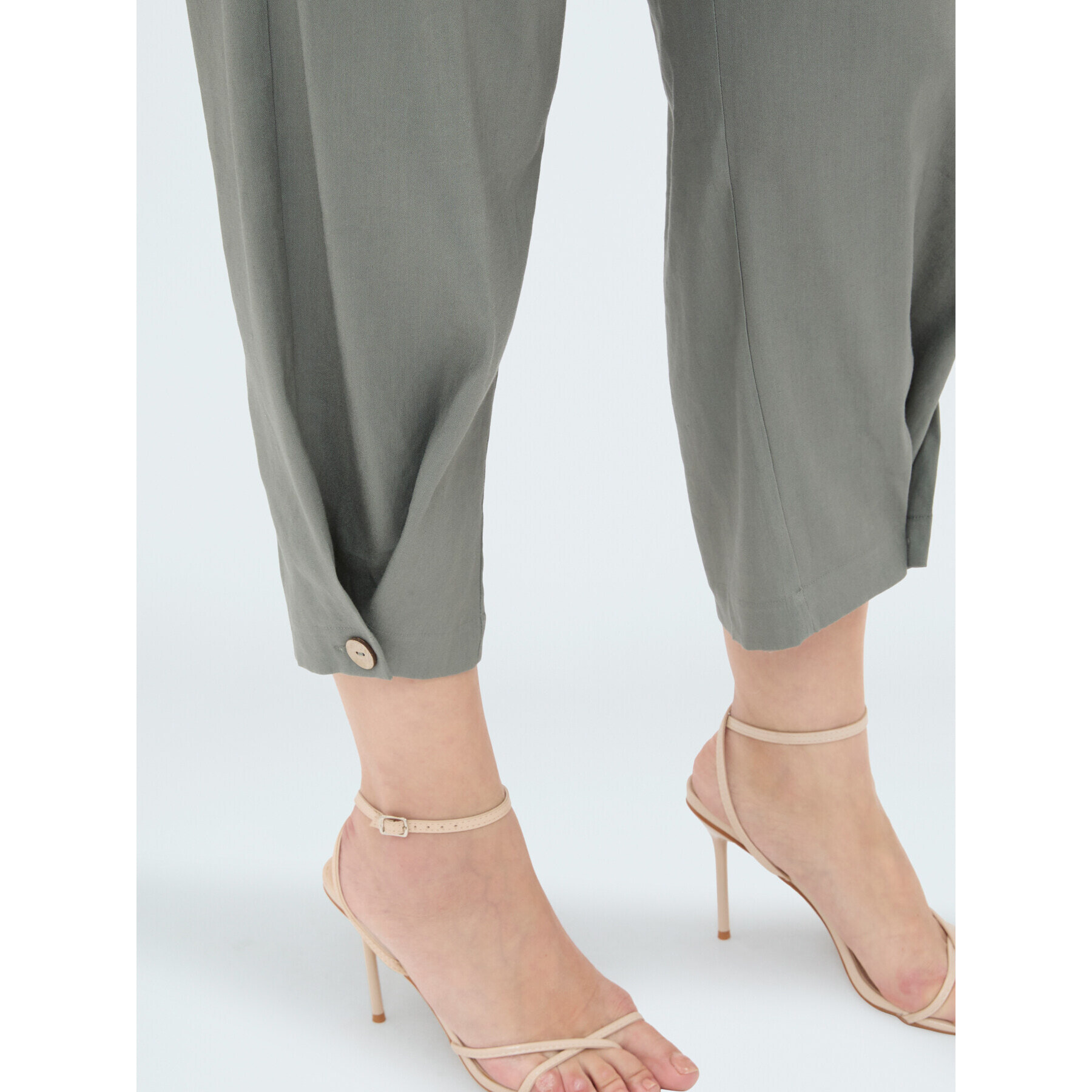 Fiorella Rubino - Pantaloni Balloon in misto lino - Verde militare