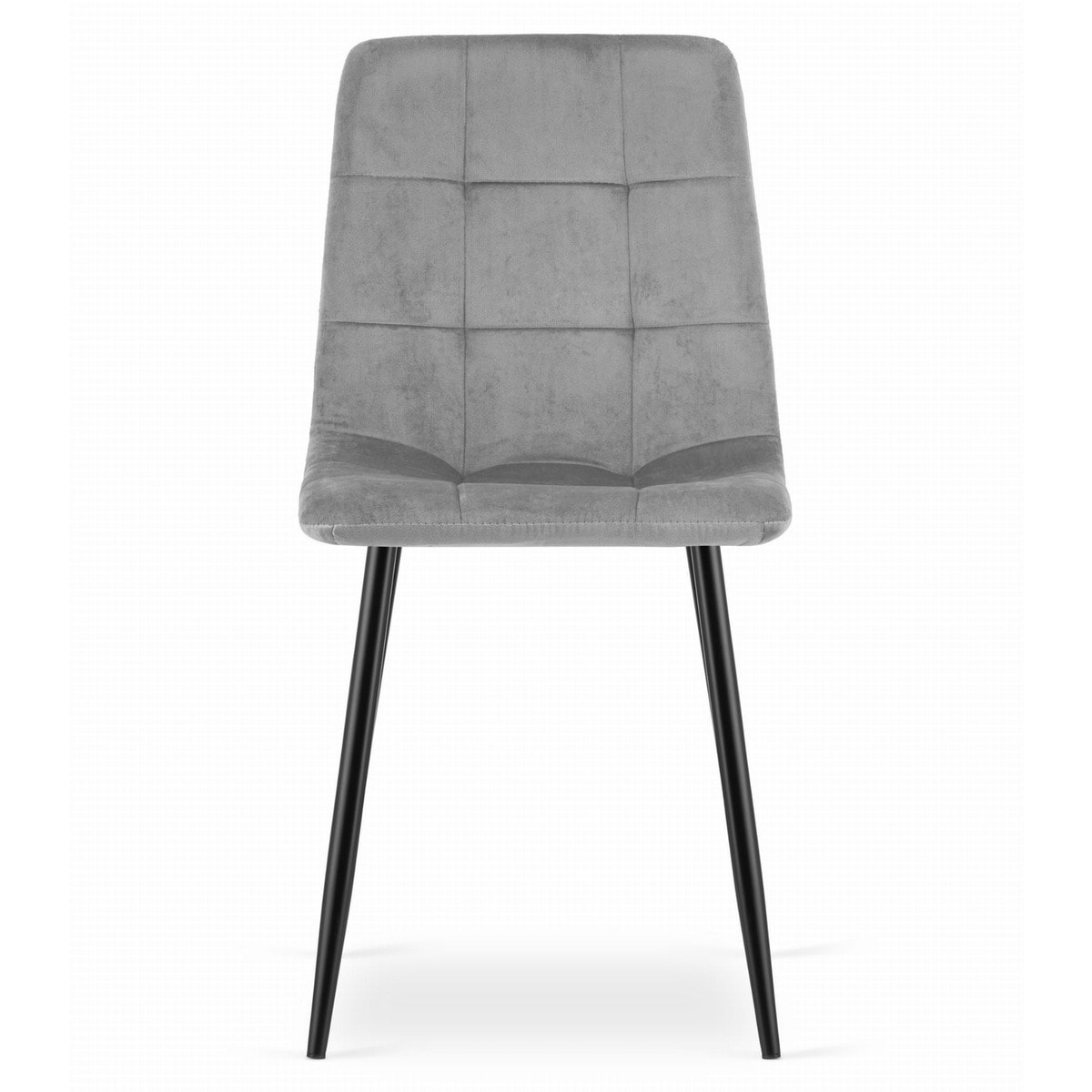 Sedia KARA in velluto grigio chiaro con gambe nere