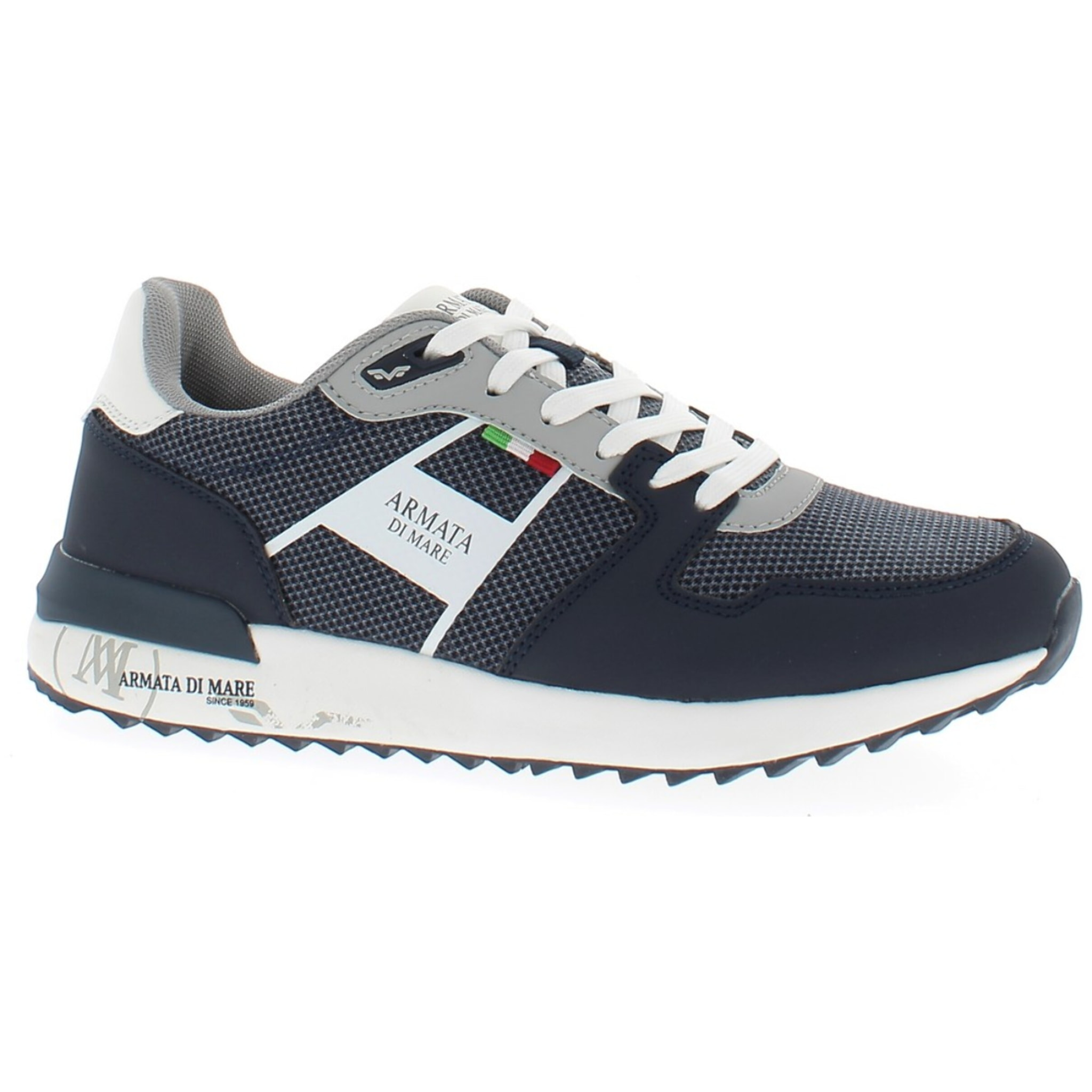 Armata di Mare Scarpe Uomo Sneakers Vintage Running con Soletta Rimovibile in Memory Foam AMU S25N717 Navy Light Grey