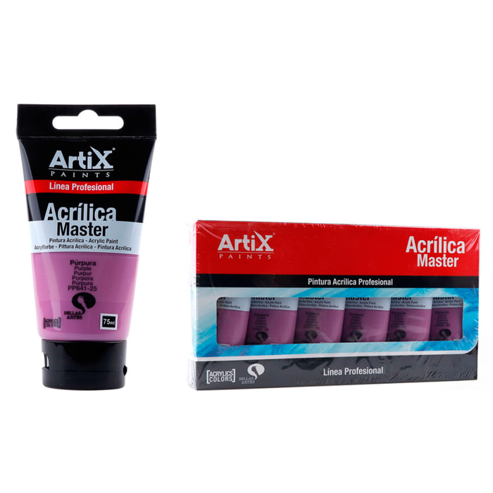 Pack 6 Uds. PINTURA ACRÍLICA EXPERT 75 ml PÚRPURA EXPERT