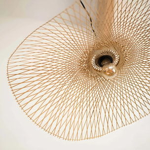 Suspension D75 cm en bambou avec fil noir - Jipi