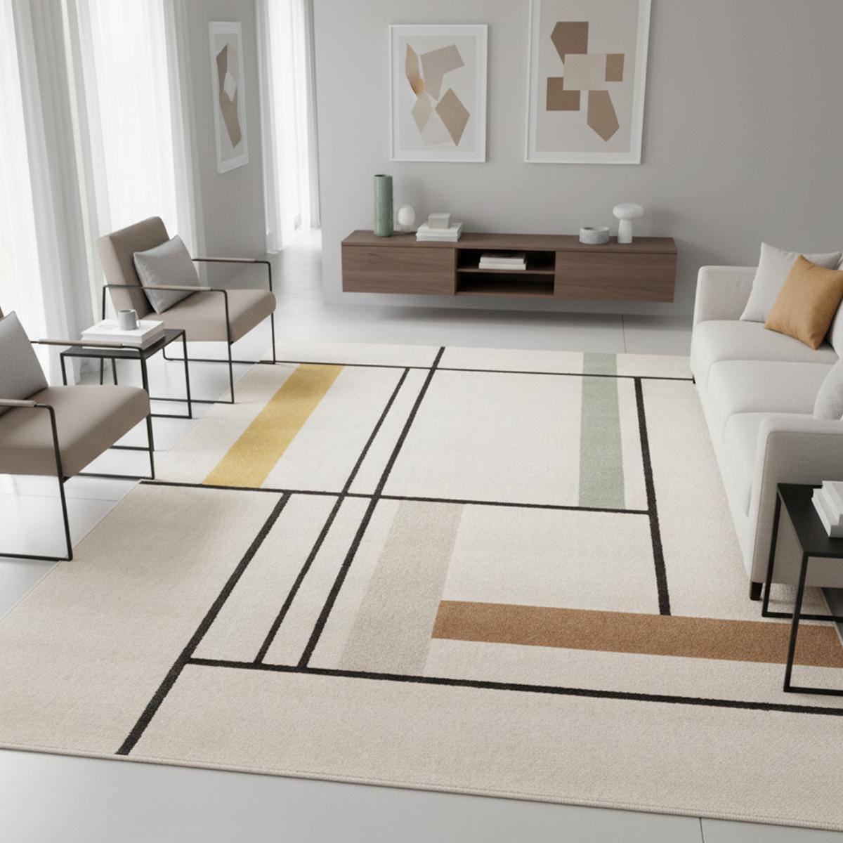 Tapis contemporain Lofe motif géometrique