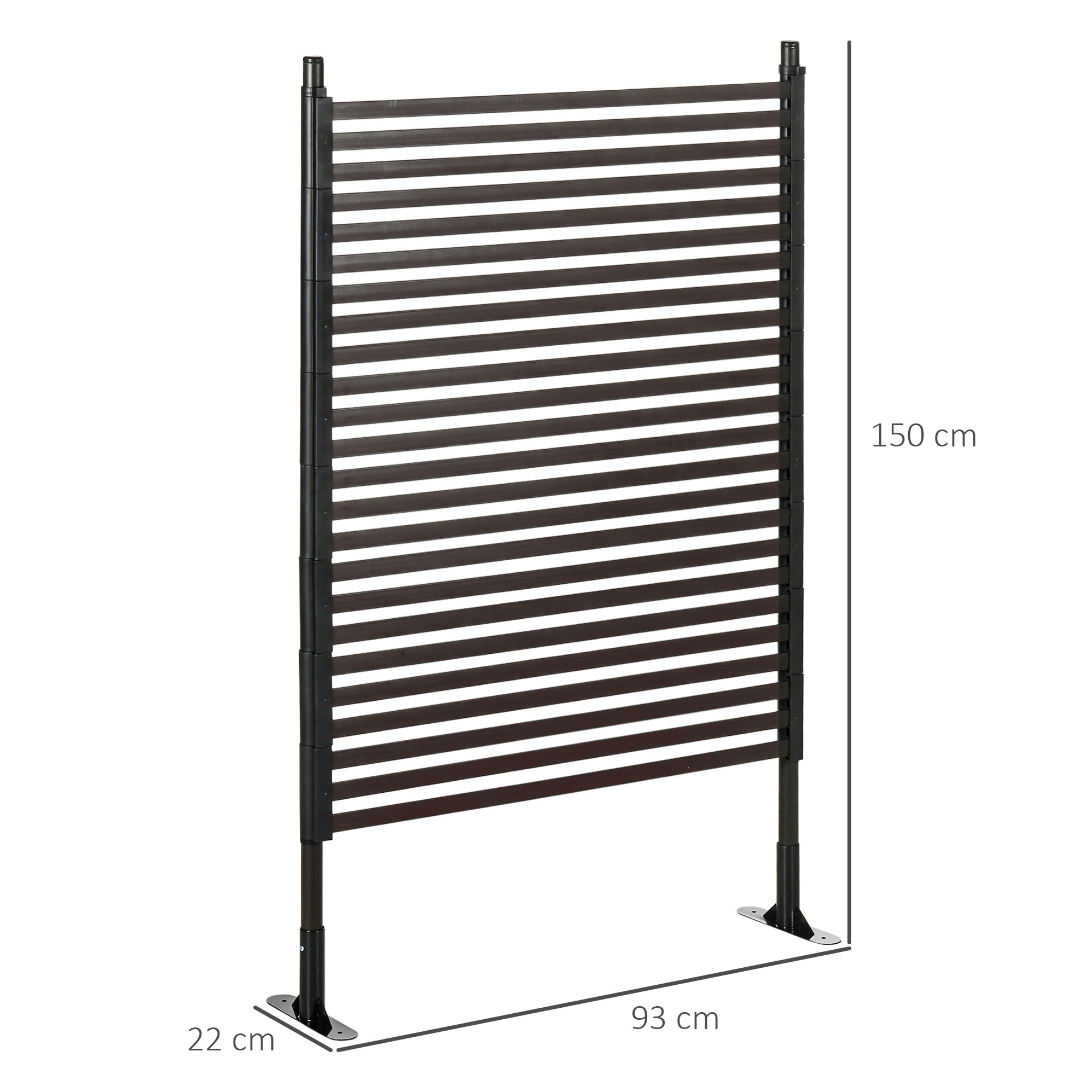 Valla de Jardín 150x93 cm, Valla de Jardín Exterior de Acero con Revestimiento de PE, con 2 Modos de Instalación, para Plantas Trepadoras, Flores, Animales, Marrón