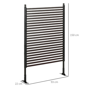 Valla de Jardín 150x93 cm, Valla de Jardín Exterior de Acero con Revestimiento de PE, con 2 Modos de Instalación, para Plantas Trepadoras, Flores, Animales, Marrón