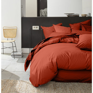 Housse De Couette 100% percale Coton lavé 80fils Paprika