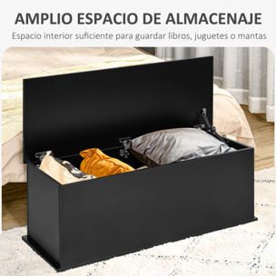 Baúl de Almacenamiento de Madera Arcón de Almacenamiento con Tapa Carga Máx. 60 kg para Dormitorio Salón 100x40x40 cm Negro