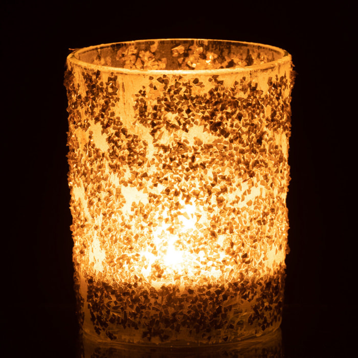 J-Line photophore Paillettes - verre - champagne - large