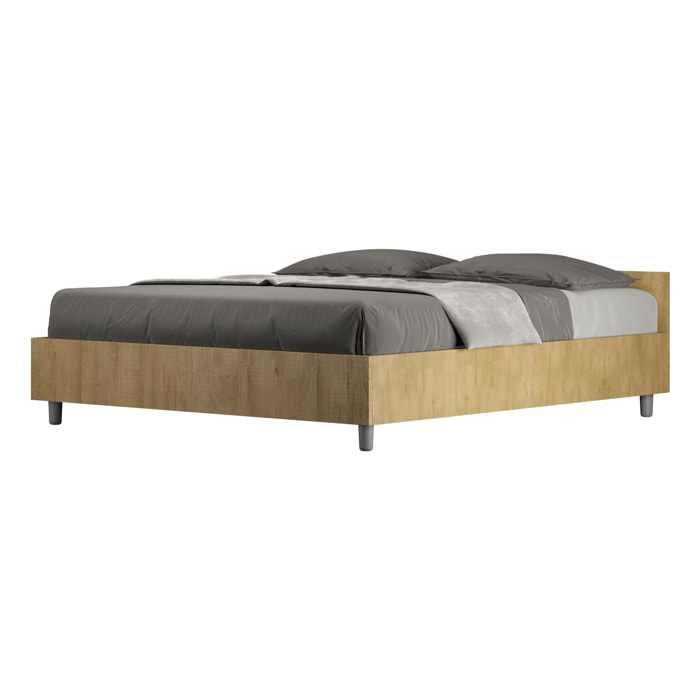 Cama sin somier 160x190 roble natural Nuamo