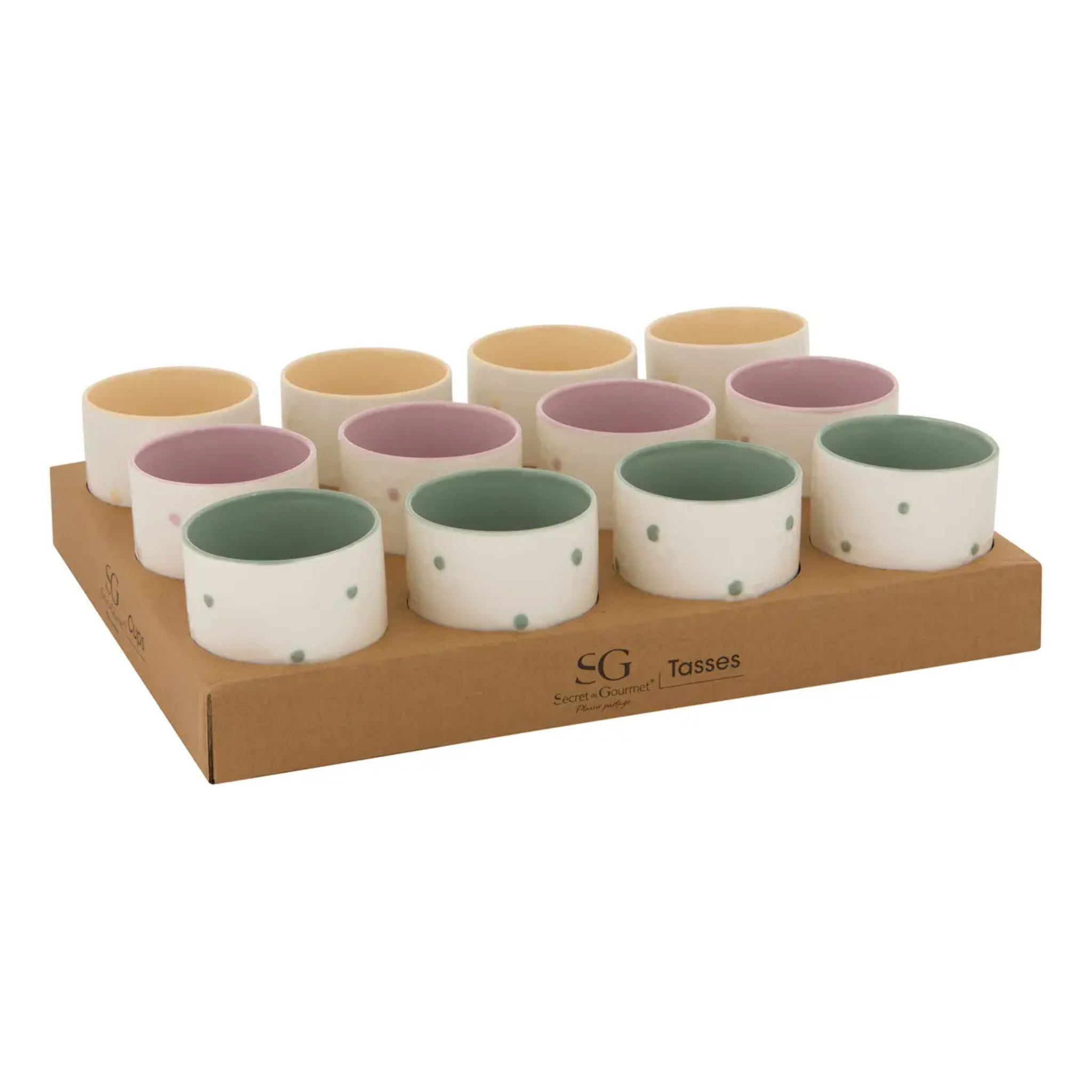 Tasse à pois Margot vert et blanc