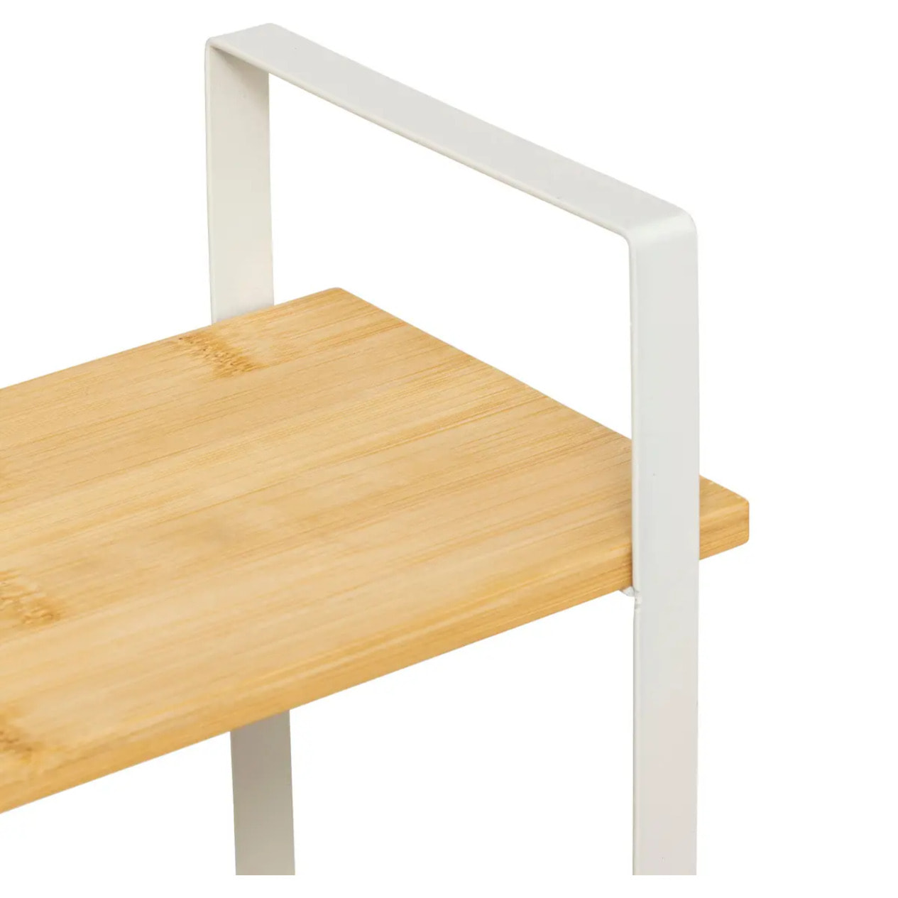 Étagère "Ordera" 2 niveaux avec bac de rangement en bambou