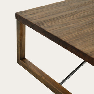 Table basse Zenga -bois massif d'araucaria-couleur nogal 120 x 33 x 70 cm