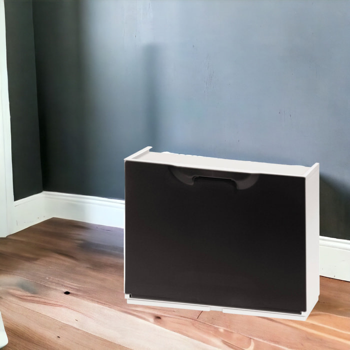 Scarpiera Avon, Porta scarpe salvaspazio, Scarpiera da ingresso, Armadio scarpiera a 1 anta, 100% Made in Italy, 51x17h40 cm, Nero