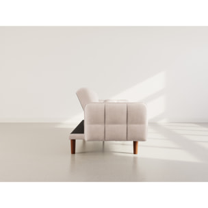 Adam - Canapé convertible clic-clac 2 places en tissu texturé - Beige