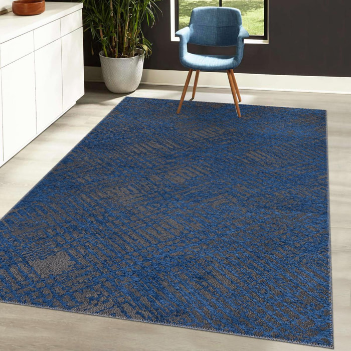 Tapis kilim Piro,aspect relief, motif abstrait déstructuré