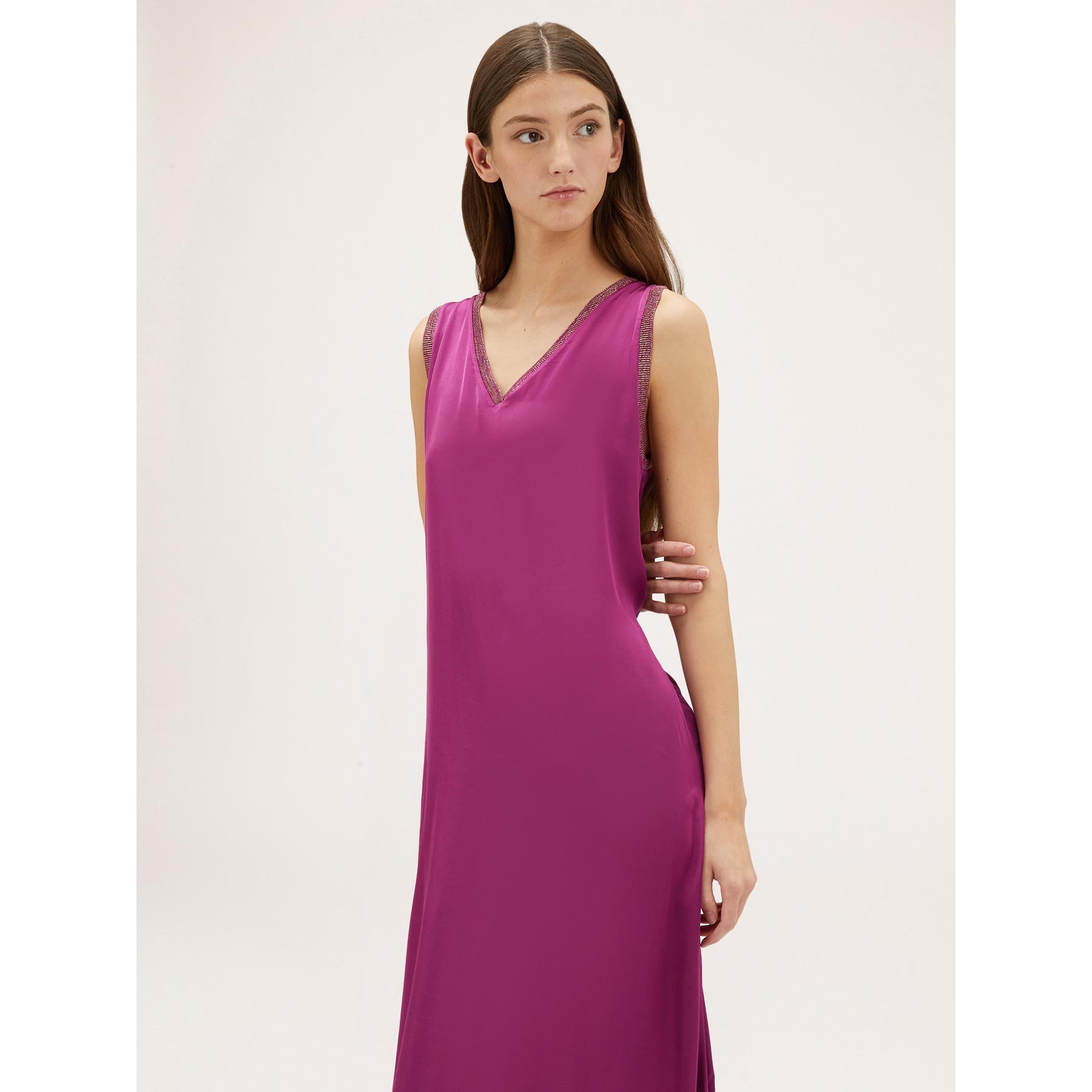 Motivi - Vestido ancho de raso - Fuchsia