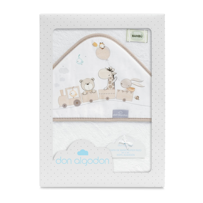 Capa de Baño Don Algodón Bambú Jirafa Tren