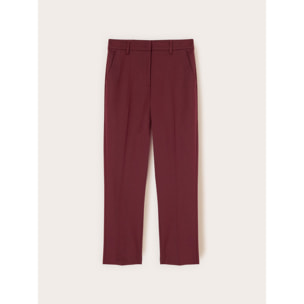 Motivi - Pantalones regular mezcla algodón viscosa - Burgundy